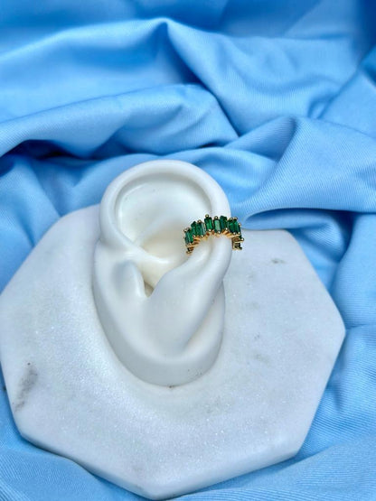 EARCUFF BAGUETTE GREEN