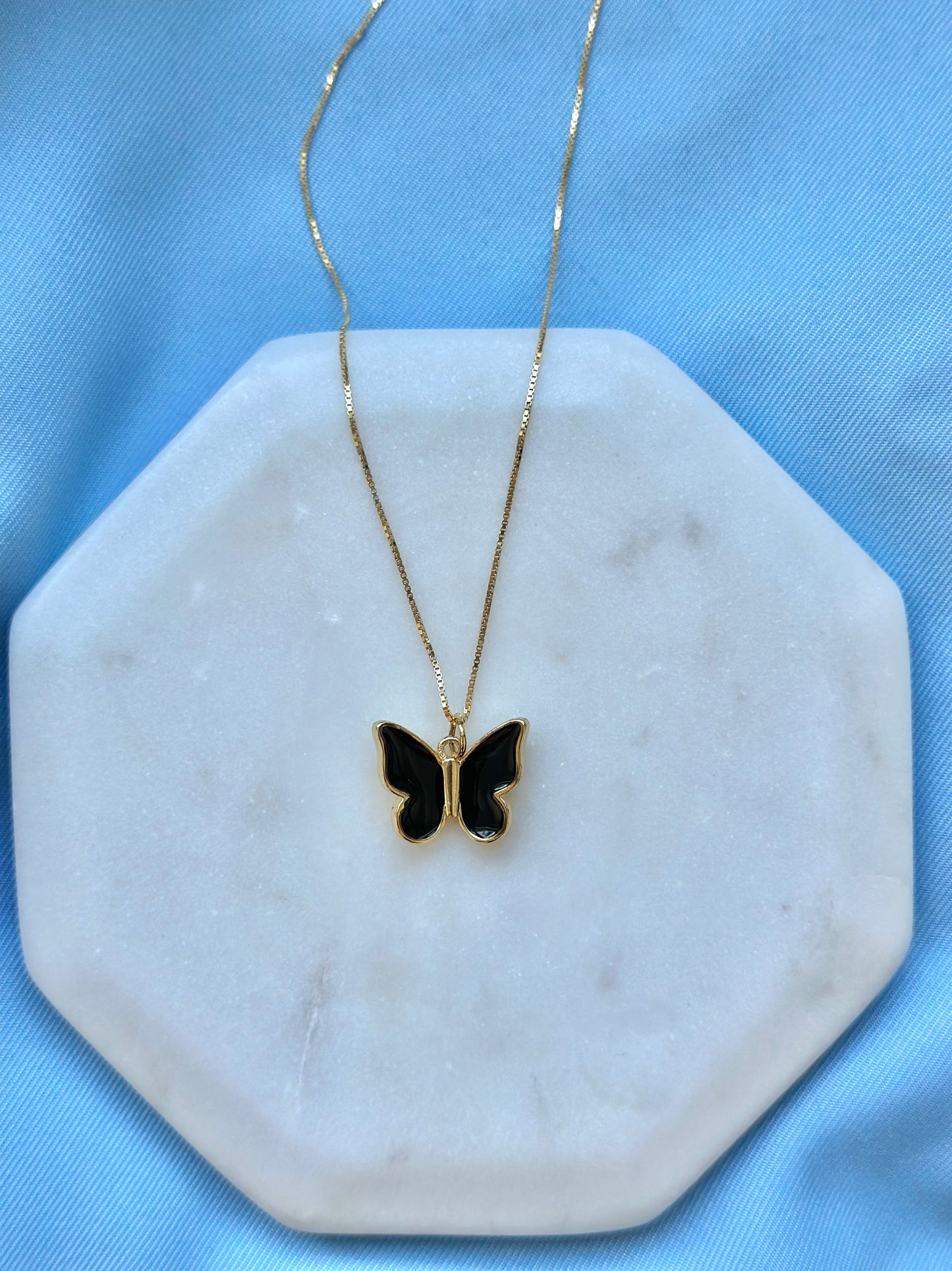 BLACK BUTTERFLY NECKLACE