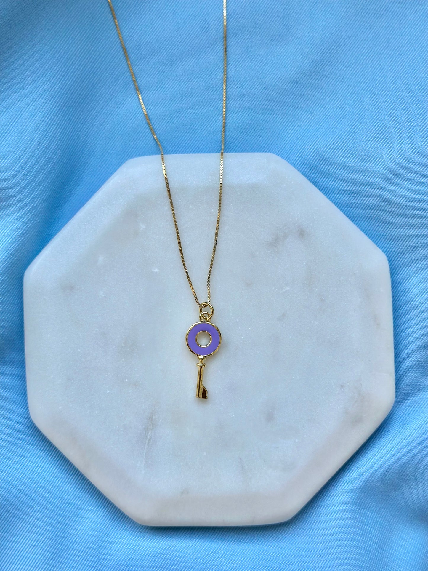 VIOLET KEY NECKLACE