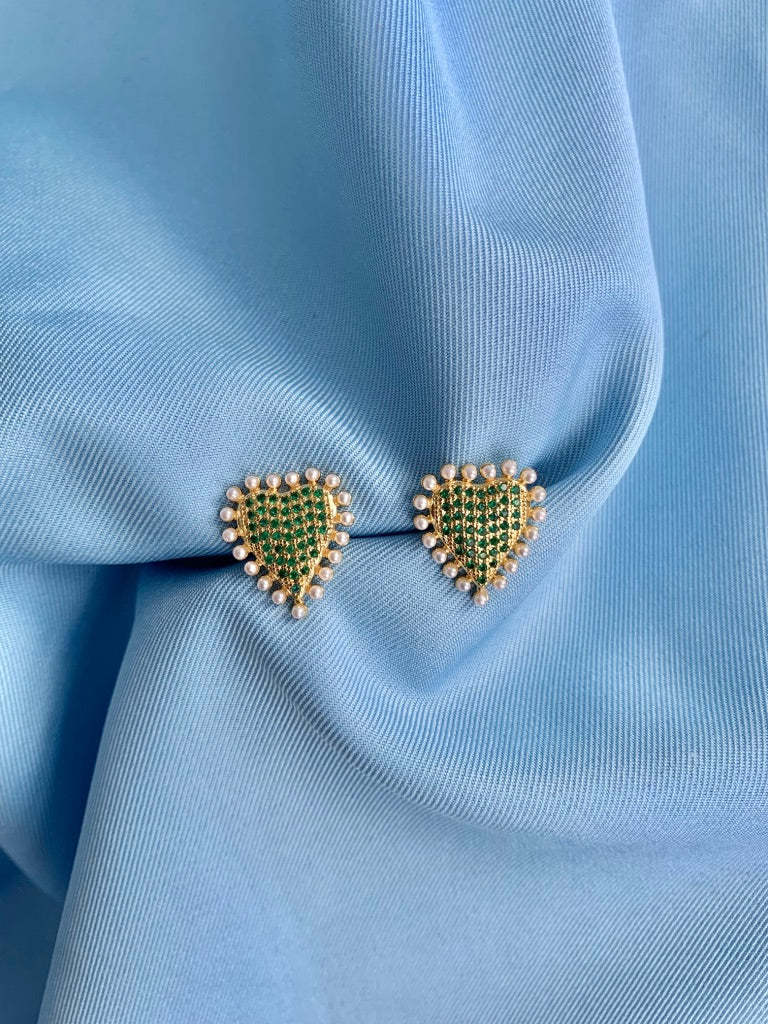 PEARL HEART EARRING