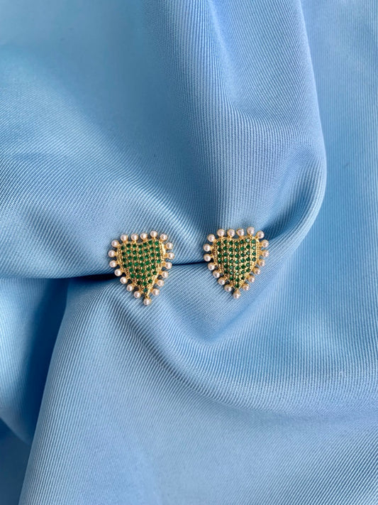 PEARL HEART EARRING